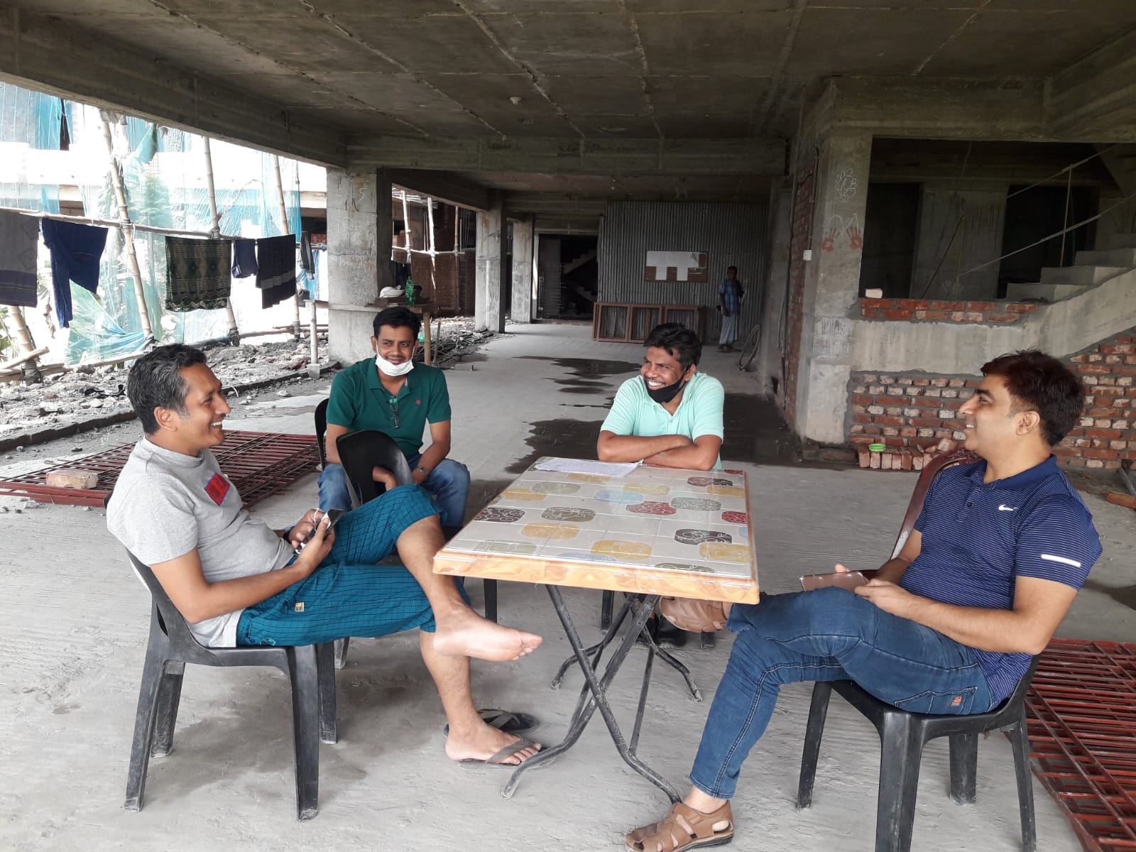 On-Site Construction Progress Review with Directors